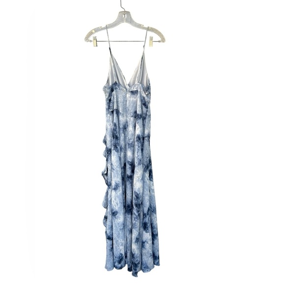 ASTR the Label Women's Blue Holland Ruffle Tie Dye Maxi Dress - Size XS - Picture 6 of 10